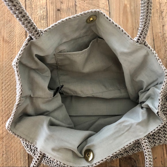 Khaki/tan Crochet Bag by Chateau - Picture 8 of 9